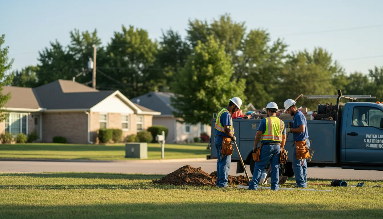 Residential water line and bathroom plumbing service in Clinton, OK
